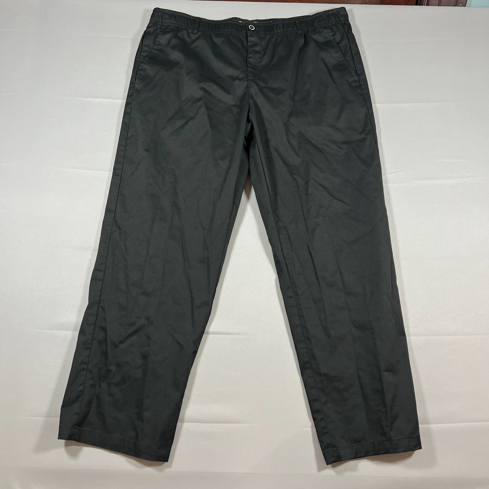 Rebel Reaper Chino Pant Men 44 Black Cotton Flex Tek Stretch Waistband Straight